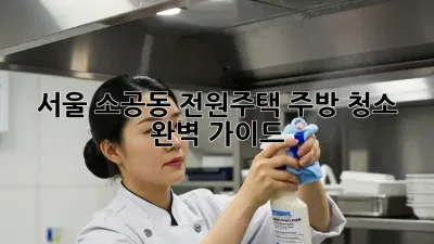 서울 소공동 전원주택 주방 청소, 완벽 가이드 🏡✨